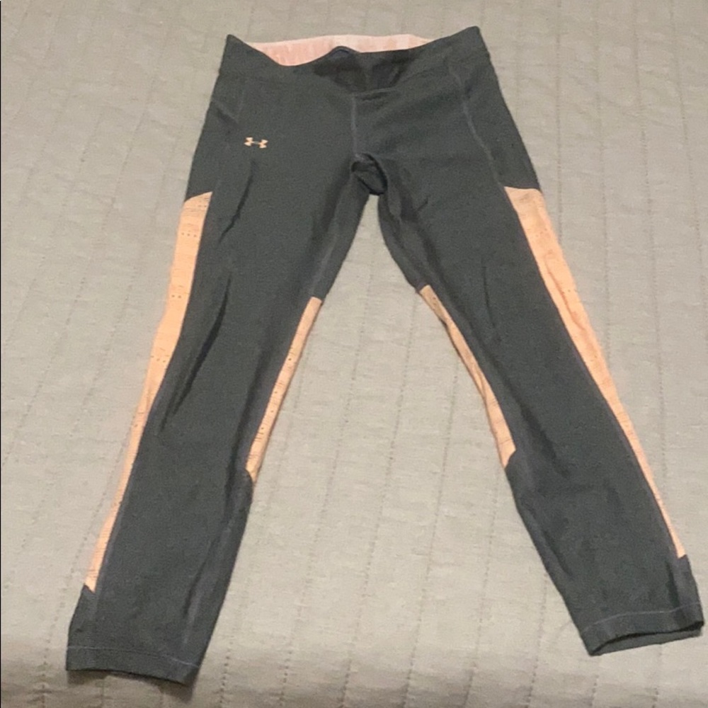Under armour orange and gray leggings
